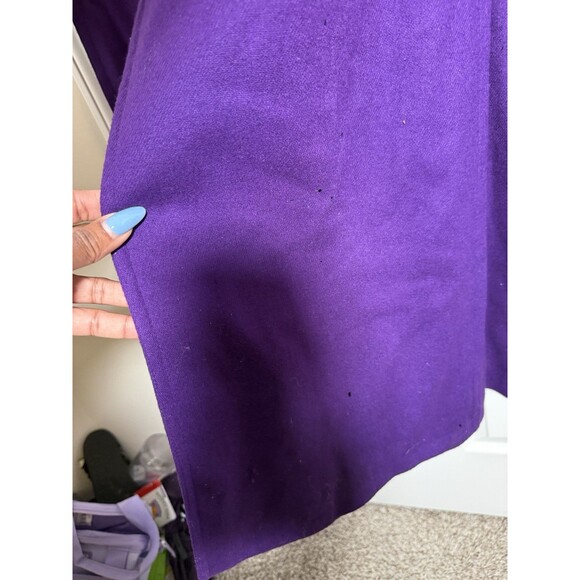 Vintage Art De La Mode Purple Wool Coat Womens Long Made USA 80s - Picture 5 of 14